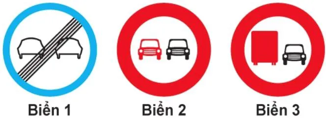 Câu 309: Biển nào không cho phép xe ô tô con vượt?