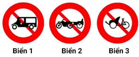 Câu 332: Gặp biển nào xe xích lô được phép đi vào?