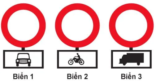 Câu 349: Biển nào xe mô tô hai bánh được đi vào?