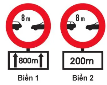 Câu 352: Biển nào báo hiệu chiều dài đoạn đường phải giữ cự ly tối thiểu giữa hai xe?