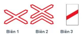 Câu 378: Biển nào báo hiệu Nơi đường sắt giao vuông góc với đường bộ?