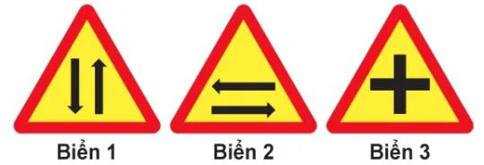 Câu 397: Biển nào báo hiệu Giao nhau với đường hai chiều?