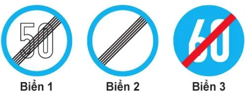 Câu 435: Trong các biển dưới đây biển nào là biển Hết tốc độ tối đa cho phép?