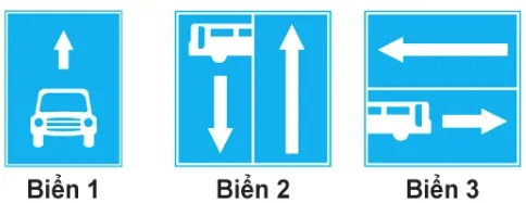 Câu 447: Biển nào báo hiệu Đường phía trước có làn đường dành cho ô tô khách?