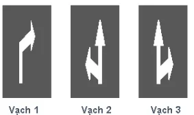 Câu 476: Vạch mũi tên chỉ hướng trên mặt đường nào dưới đây cho phép xe chỉ được đi thẳng và rẽ phải?