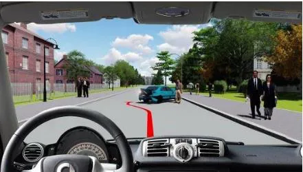 Câu 564: Trong tình huống dưới đây, để tránh xe phía trước bị hỏng đột xuất trên đường, người lái xe phải làm gì?